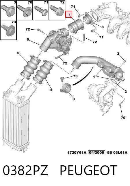 0382PZ Peugeot/Citroen Патрубок дроссельный