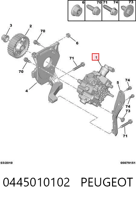 0445010102 Peugeot/Citroen Насос топливный высокого давления (ТНВД)