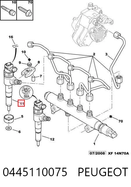 0445110075 Peugeot/Citroen Топливные форсунки