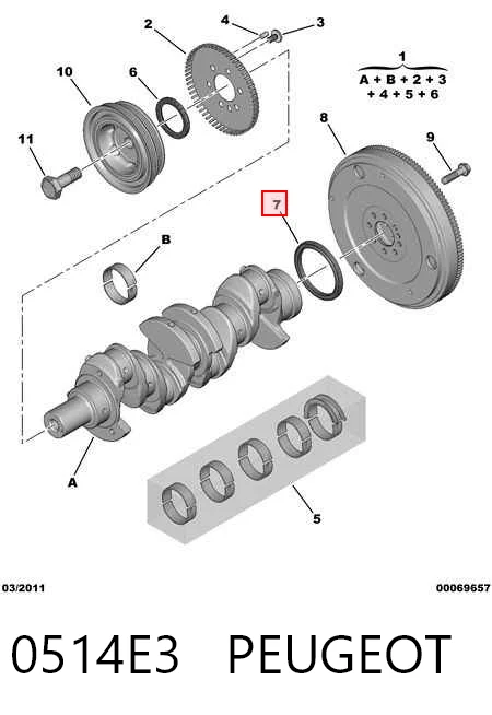 504014232 Case Сальник коленвала двигателя, задний