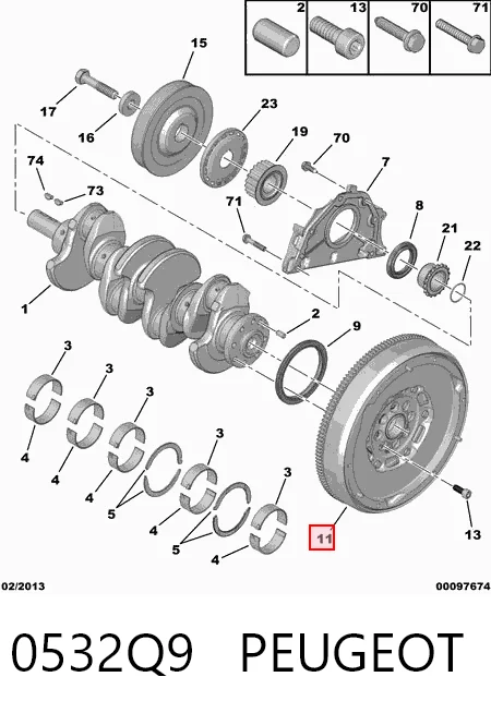 Купить 9676364880 Fiat/Alfa/Lancia Маховик с зубчатым ободом