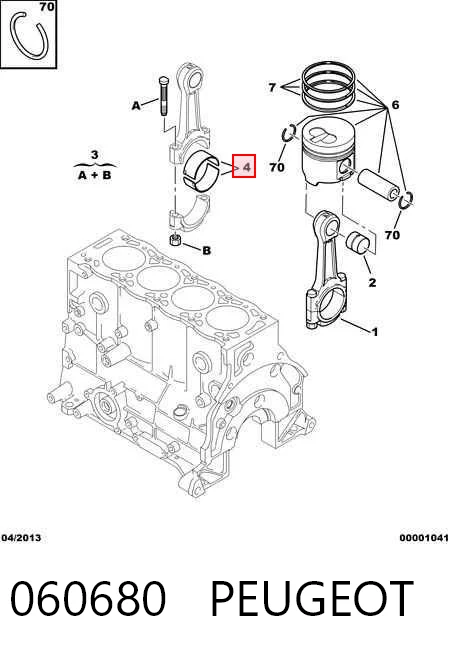 Купить 4141AF Federal Mogul Комплект шатунных вкладышей