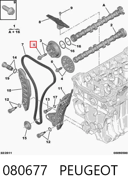 080677 Peugeot/Citroen Болт шестерни распредвала