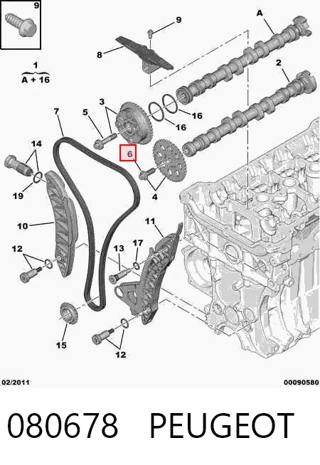 080678 Peugeot/Citroen Болт шестерни распредвала