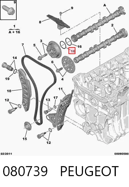 080739 Peugeot/Citroen Сальник распредвала двигателя передний