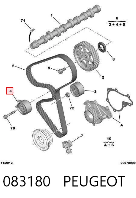 083180 Peugeot/Citroen Комплект ремня ГРМ