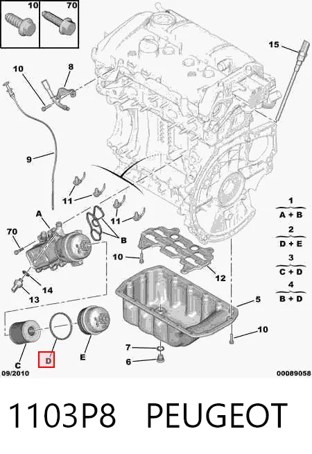 1103P8 Peugeot/Citroen Крышка масляного фильтра