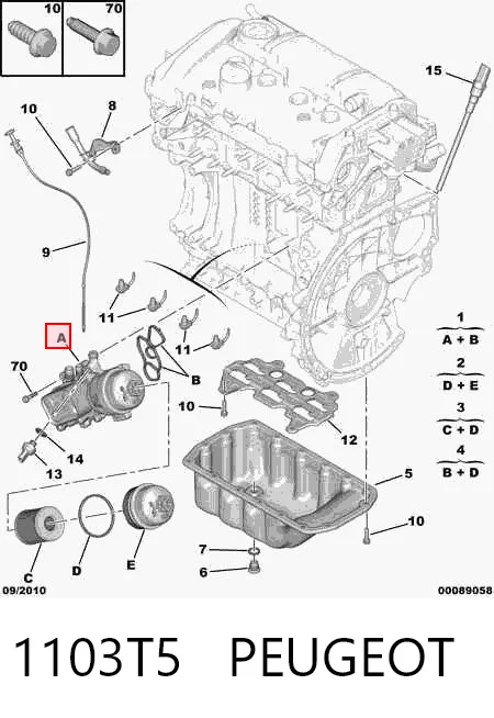 1103T5 Peugeot/Citroen Радиатор масляный (холодильник) под фильтром