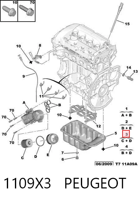 1109X3 Peugeot/Citroen Масляный фильтр двигателя