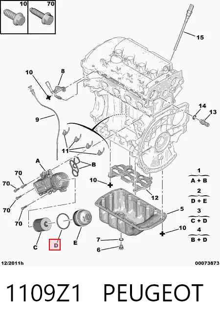 1109Z1 Peugeot/Citroen Масляный фильтр двигателя