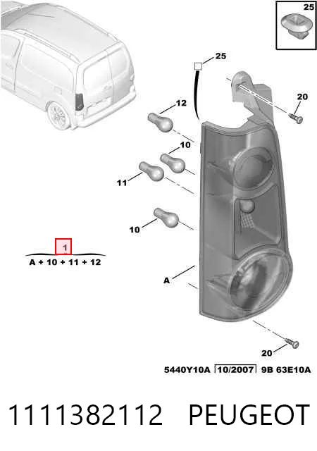  Фонарь задний левый Citroen Berlingo 