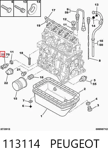 113114 Peugeot/Citroen Датчик указателя давления масла