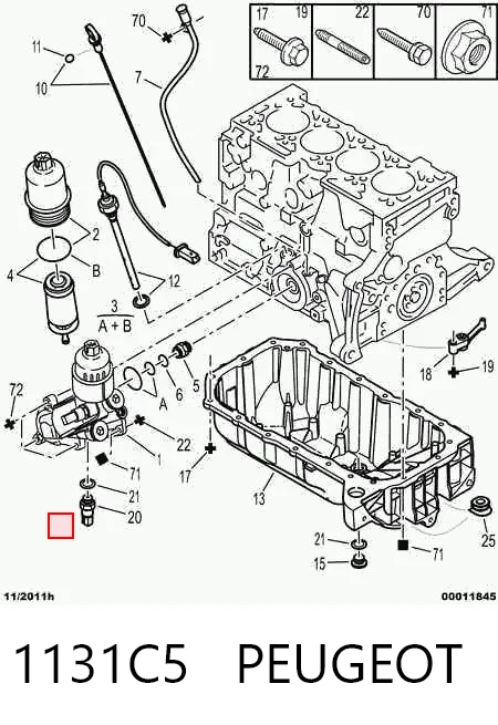 1131C5 Peugeot/Citroen Датчик указателя давления масла