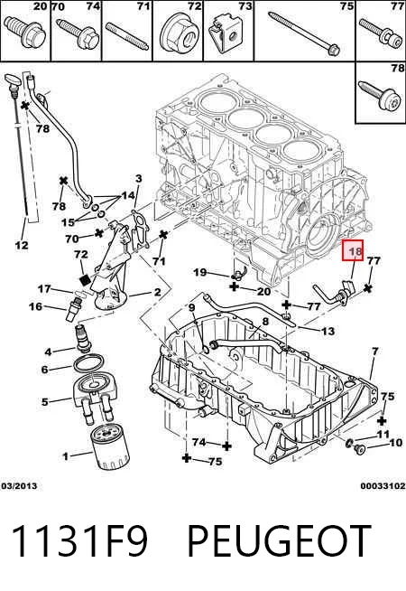 1131F9 Peugeot/Citroen Датчик уровня масла