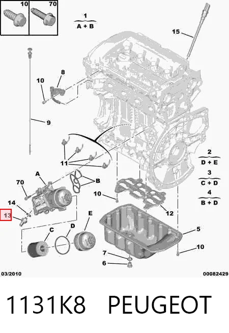 1131K8 Peugeot/Citroen Датчик указателя давления масла