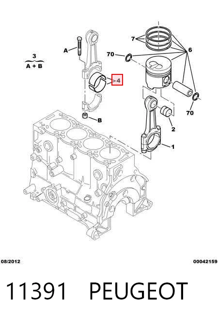 11391 Peugeot/Citroen Комплект подшипников скольжения