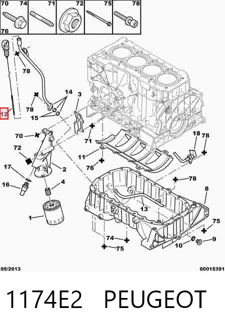 1174E2 Peugeot/Citroen Щуп уровня масла