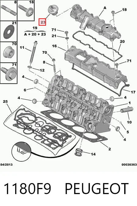 1180F9 Peugeot/Citroen Крышка масляной горловины