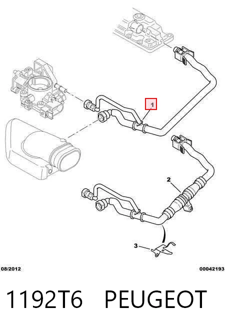 1192T6 Peugeot/Citroen Шланг для удаления воздуха
