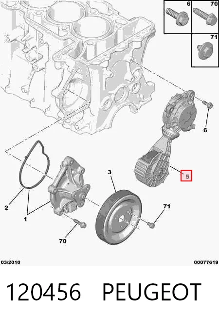 120456 Peugeot/Citroen Ролик натяжителя ремня агрегатов