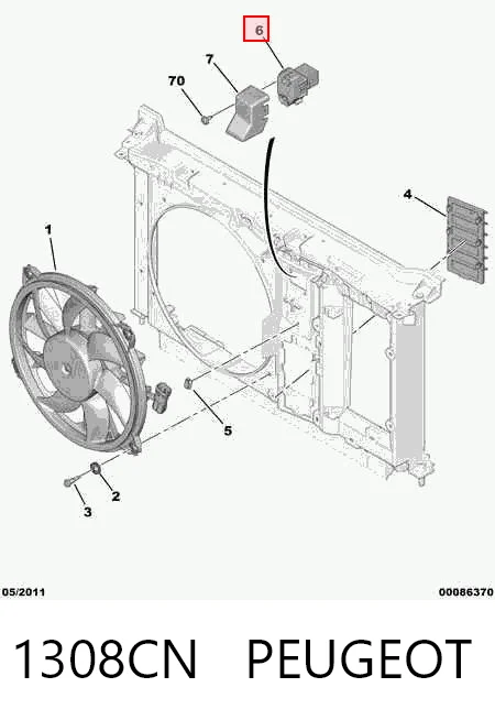 1308CN Peugeot/Citroen Регулятор оборотов вентилятора охлаждения (блок управления)