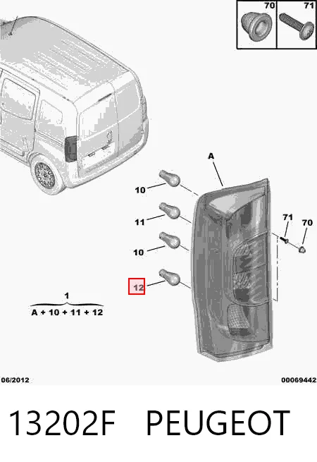 Купить 13201FA Fiat/Alfa/Lancia Задняя правая фара
