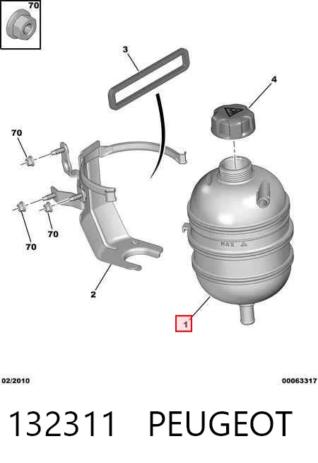 132311 Peugeot/Citroen Расширительный бачок охлаждения