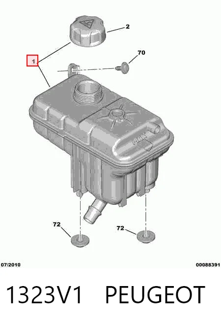 1323V1 Peugeot/Citroen Расширительный бачок охлаждения