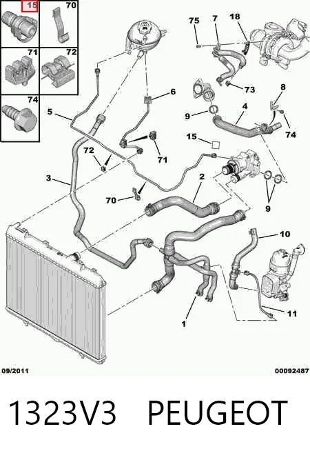 1323V3 Peugeot/Citroen Крышка бачка радиатора