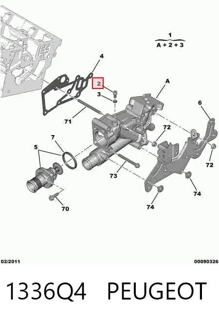 1336Q4 Peugeot/Citroen Корпус термостата в сборе
