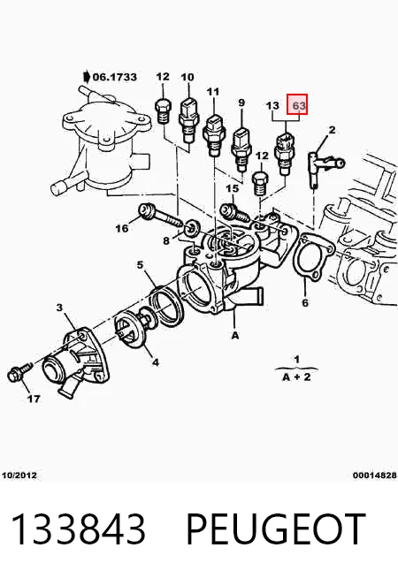 Датчик температуры жидкости Suzuki 1365186CA0