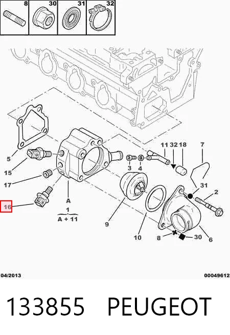 133855 Peugeot/Citroen Термовыключатель