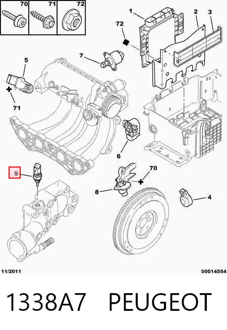 1338A7 Peugeot/Citroen Термовыключатель