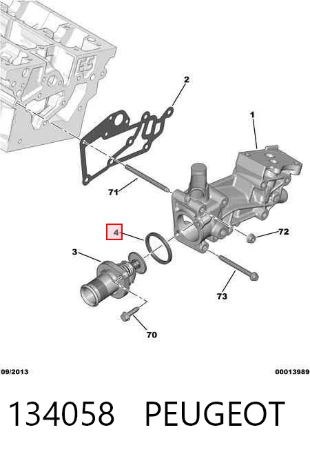 134058 Peugeot/Citroen Прокладка термостата
