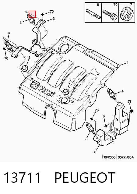 13711 Peugeot/Citroen Подушка декоративной крышки мотора