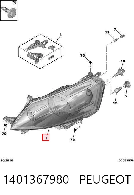 Правая фара Peugeot Expert 
