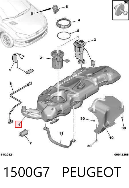 Бак топливный на Peugeot 206  2A/C