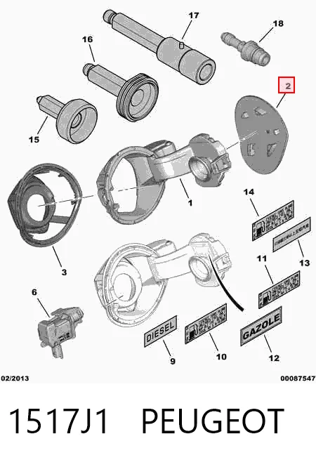 Дверка бензобака на Citroen C4 II B7