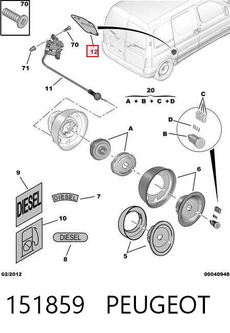 Дверка бензобака на Citroen Berlingo  M