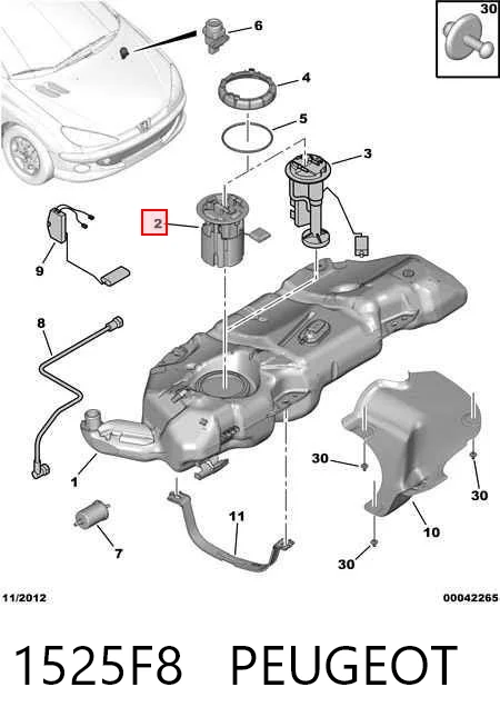 1525F8 Peugeot/Citroen Электробензонасос