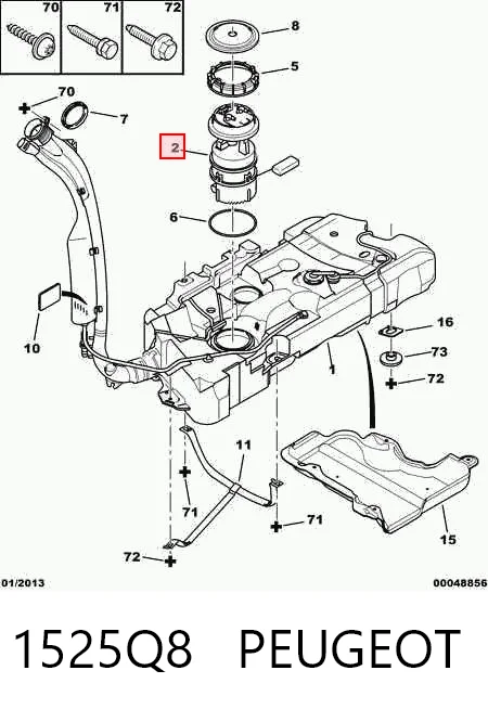 1525Q8 Peugeot/Citroen Электробензонасос