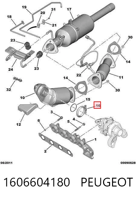 Хомут крепления катализатора к турбине 5801387774 Iveco