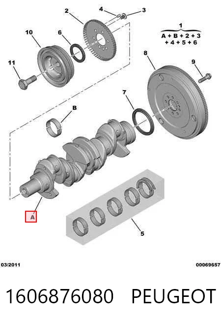 504387933 Fiat/Alfa/Lancia Коленвал двигателя