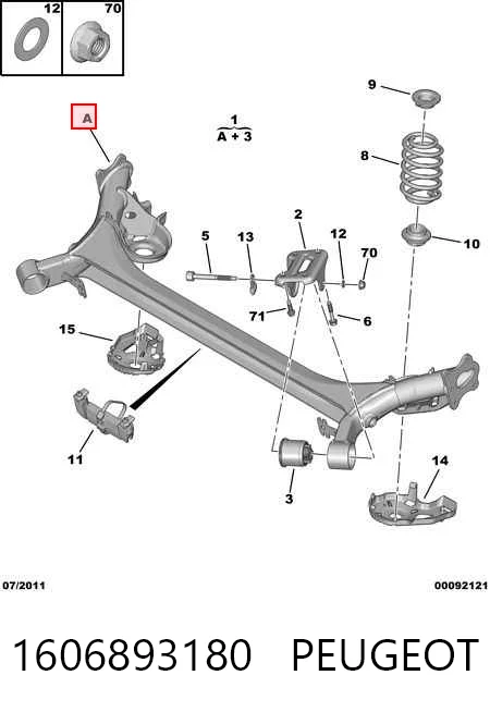  Подрамник задний Peugeot 308 1