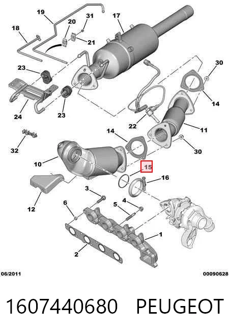 Купить 95520066 Opel Прокладка турбины выхлопных газов, выпуск
