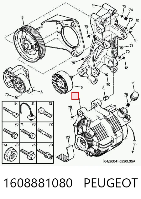 1608881080 Peugeot/Citroen Генератор автомобильный