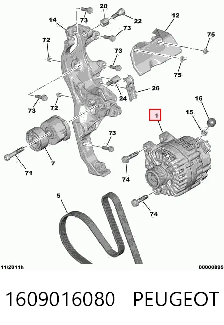 1609016080 Peugeot/Citroen Генератор автомобильный