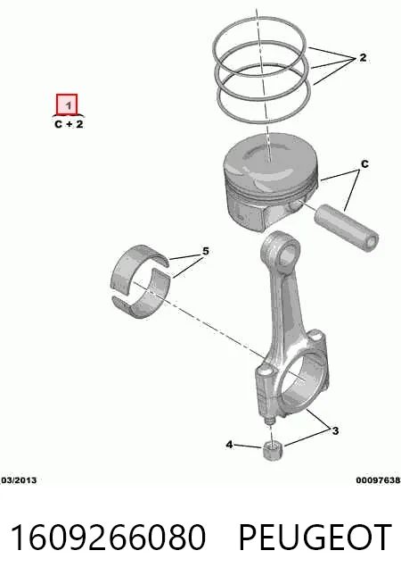 1609266080 Peugeot/Citroen Поршень в комплекте на 1 цилиндр, STD