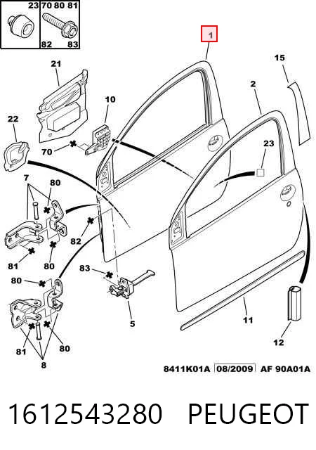 Водительская дверь на Citroen C1 I PM, PN
