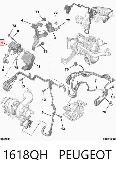 1618QH Peugeot/Citroen Соленоид давления наддува